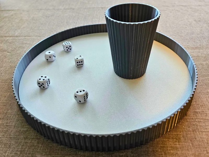 Modern Dice tray with dice cup 