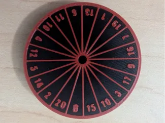 D20 wheel face for Lottory Turntable