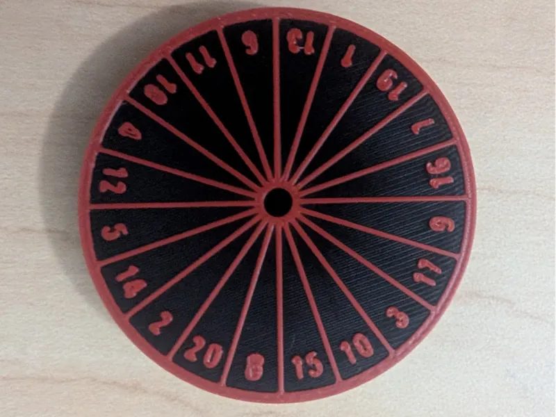 D20 wheel face for Lottory Turntable