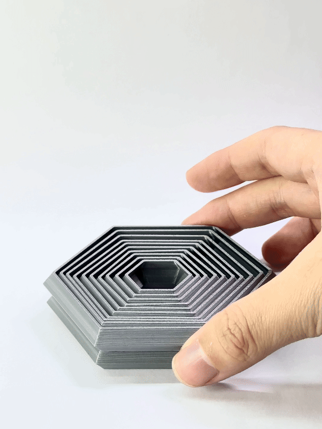 Miniatura 1 do modelo 3D 双层嵌套解压玩具|Double Layer Hex Fidget