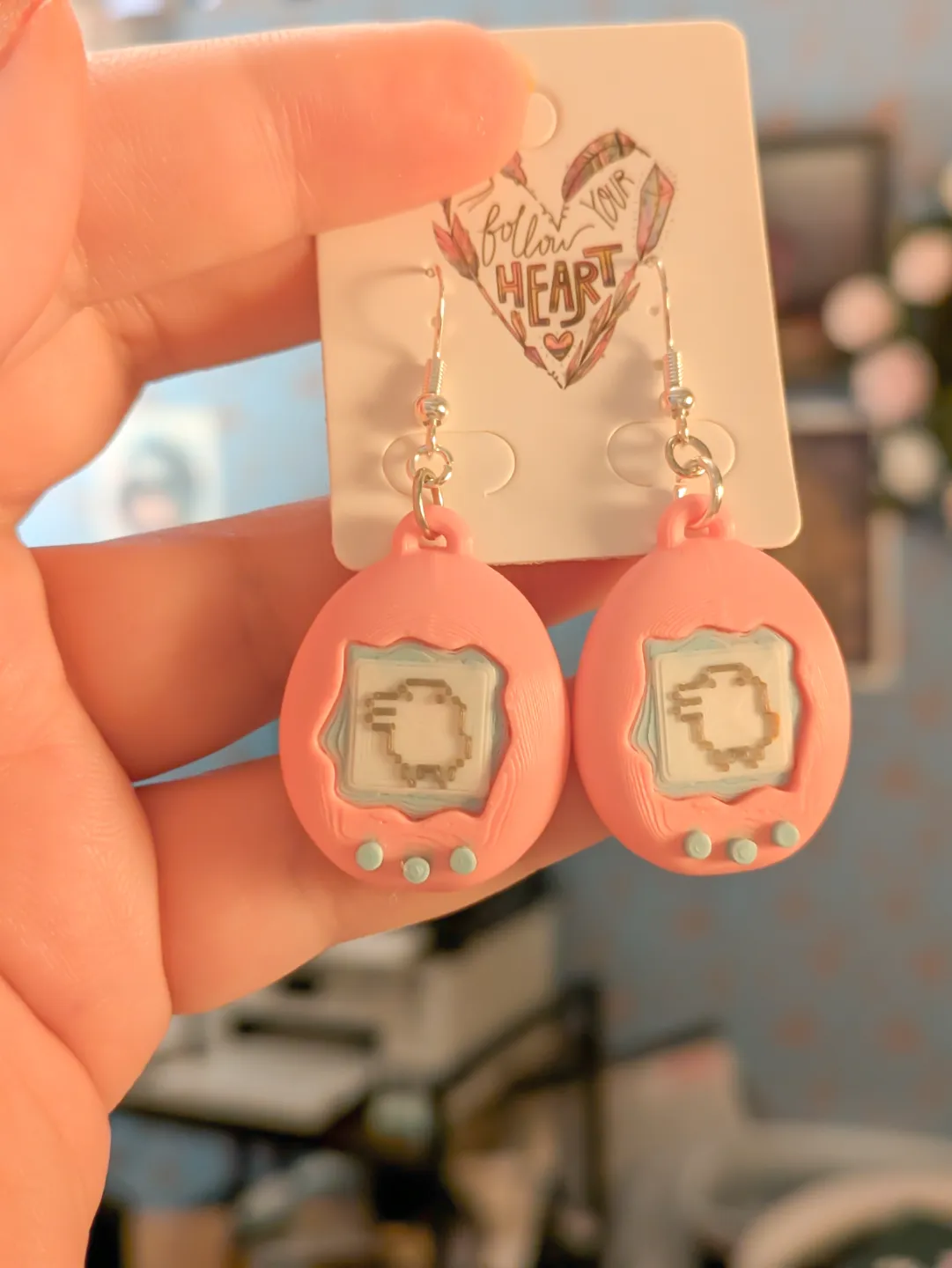 Cute Tamagotchi Virtual Pet Earrings/Keychain view 3