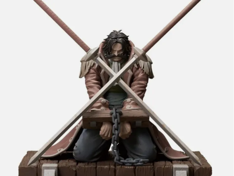 Figura decorativa: Gol D Roger Execution Ichiban Kuji Figure. Referencia del modelo original.