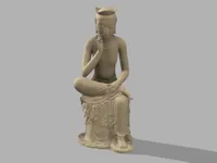 Bodhisattva pensif en bronze doré — photo 1