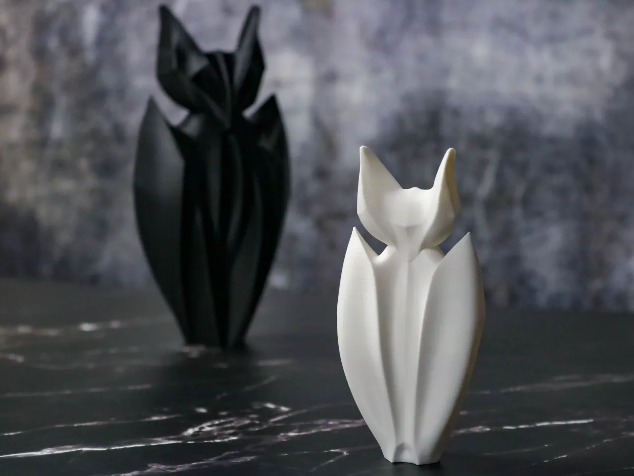 Minimalist bat sculpture view 4