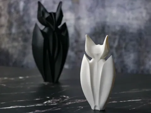 Minimalist bat sculpture view 4