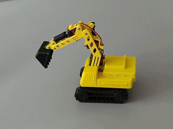 CyberBrick套件  遥控挖掘机（无支撑，无TPU，无需电路滑环底座可转约2圈）