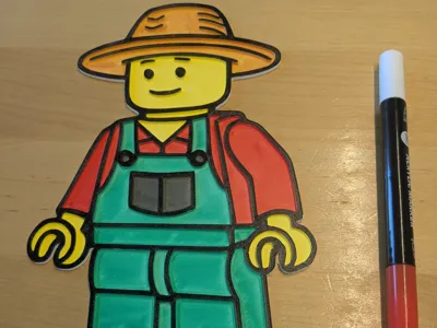 Farmer brickman coloring plate