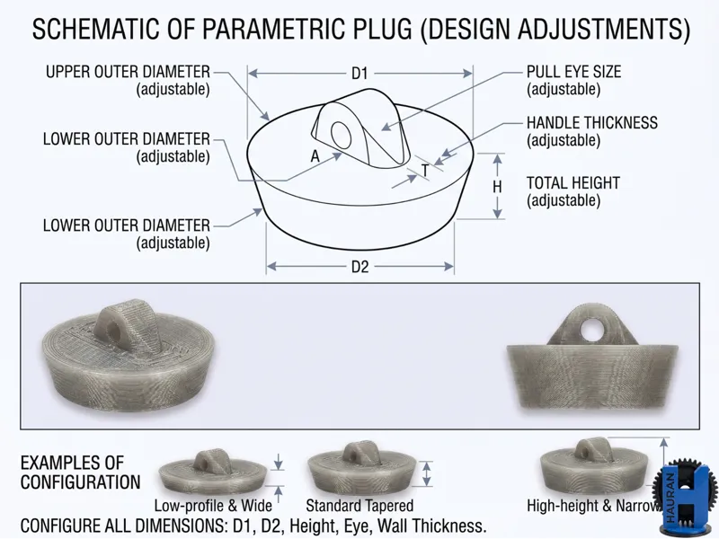 Parametric Sink & Bath Plug Generator