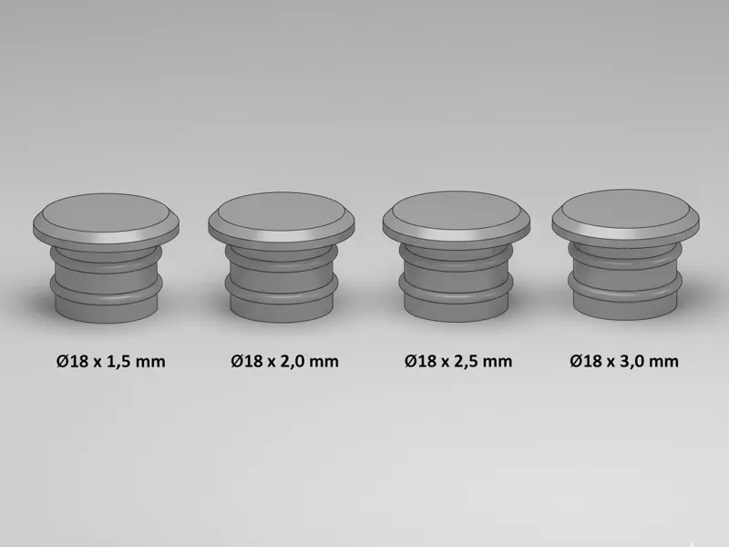 Round Tube Plug - 18mm multiple tube thicknesses