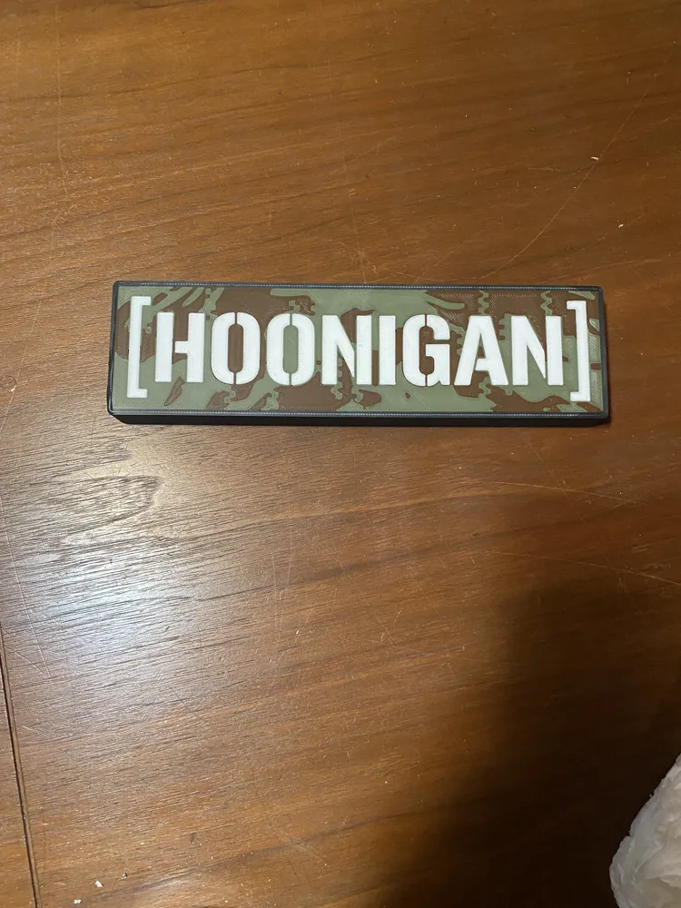 HOONIGAN Camo lightbox sign by Eric36 MakerWorld: Download Free 3D Models