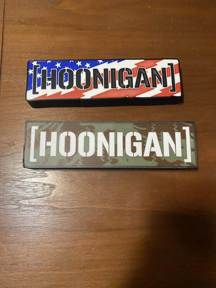 HOONIGAN Camo lightbox sign by Eric36 MakerWorld: Download Free 3D Models