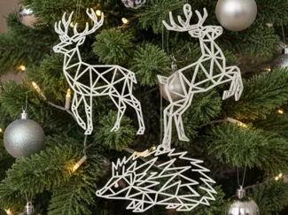 Modern Low Poly Christmas Ornament Collection