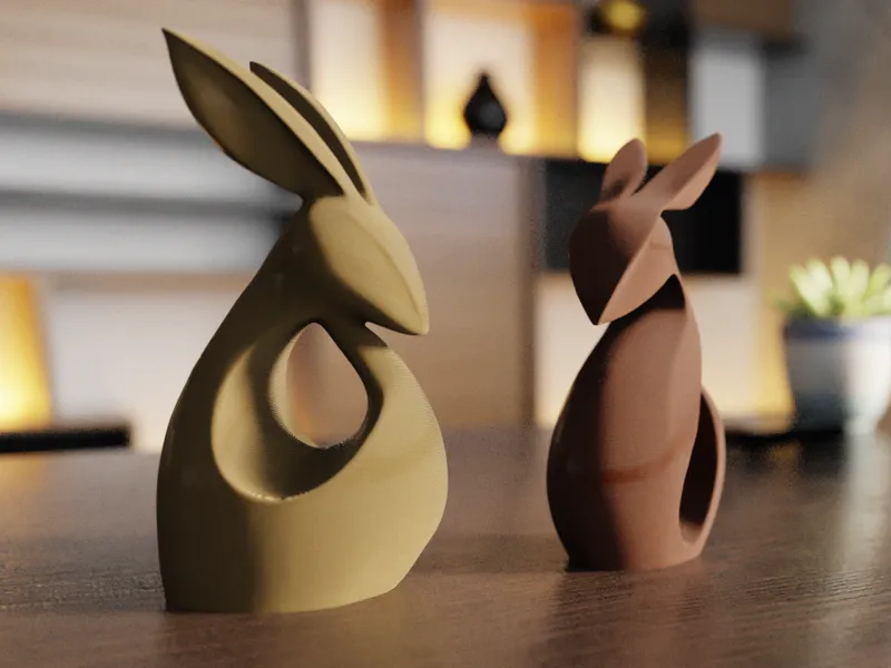 Abstract bunny statues