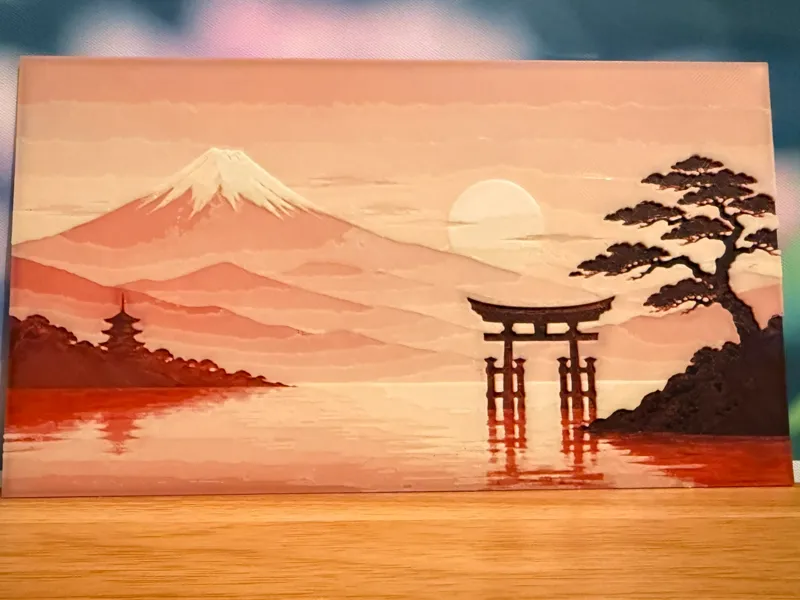 Hueforge - Mont Fuji et coucher de soleil zen