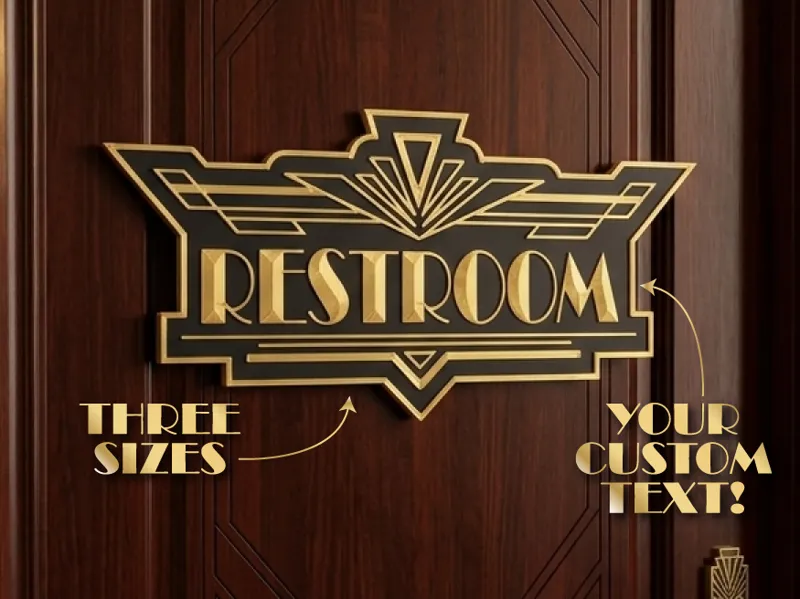 Customizable Art Deco Door/Wall Sign 1 Color Swap