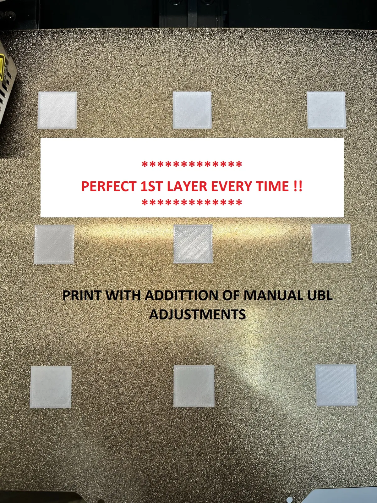 Perfect 1st layers! - 3x3 Bed Leveling optimized for Pro firmware with ...