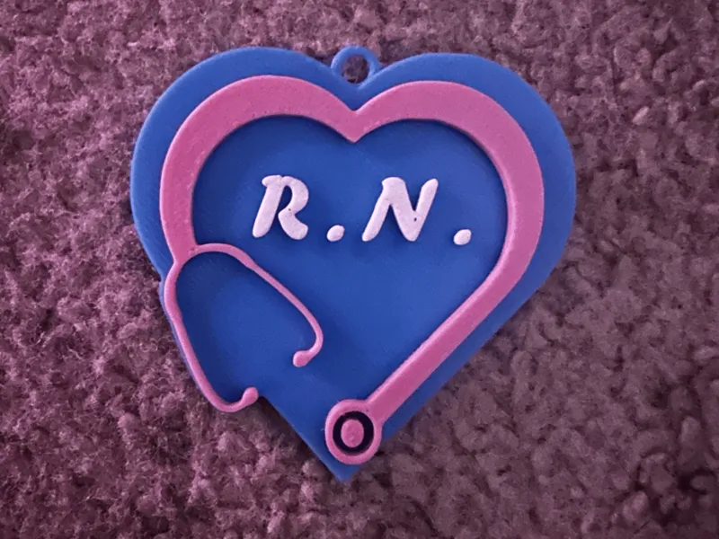 Custom Stethoscope Heart Keychain