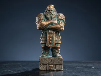 Stylized Dwarf Warrior / Fighter Miniature