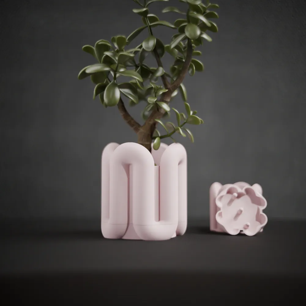 Wibble Aesthetic Planter with Drip Tray - Free 3D Print Model - MakerWorld
