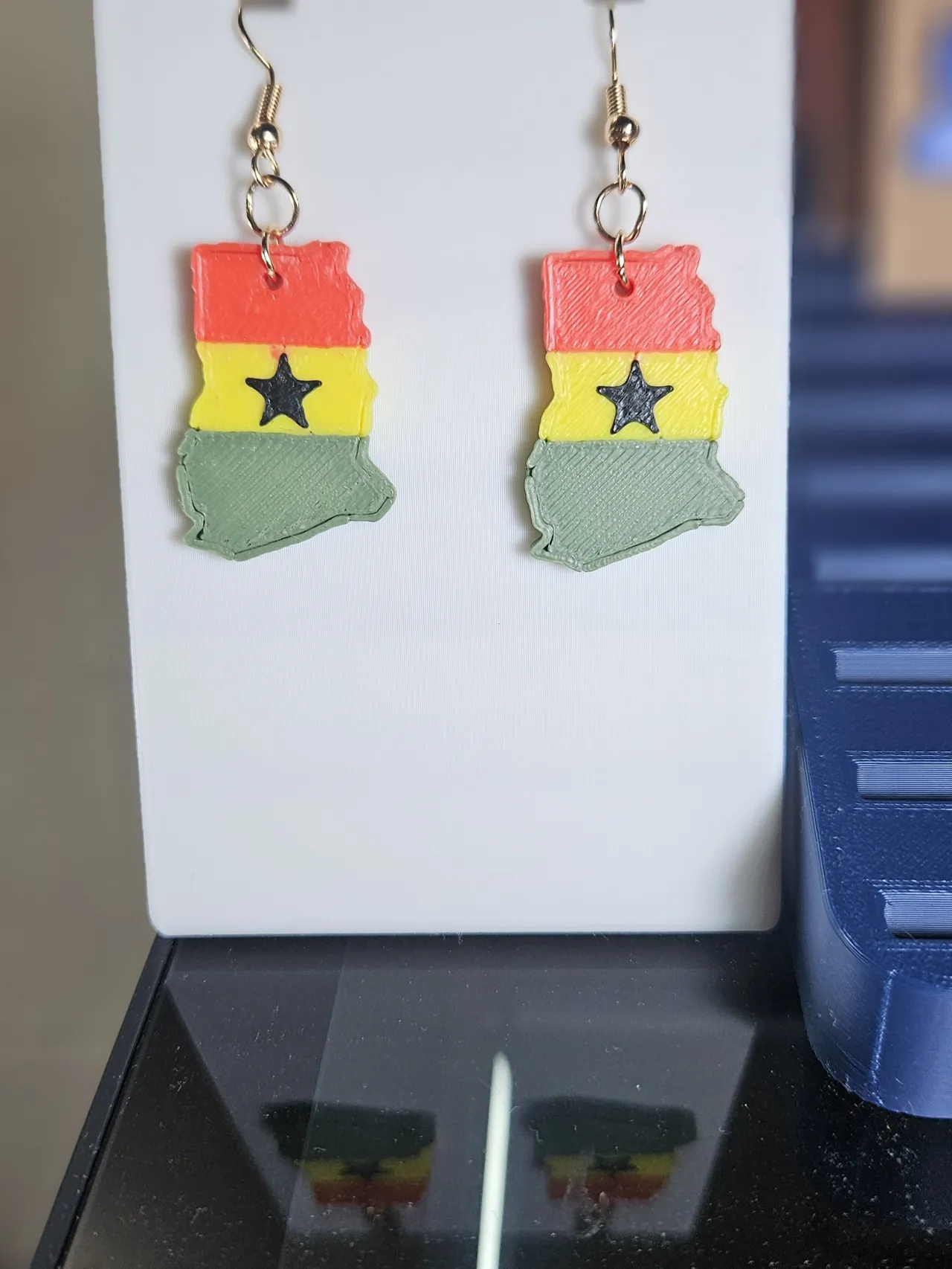 Ghanaian Flag Earrings view 3