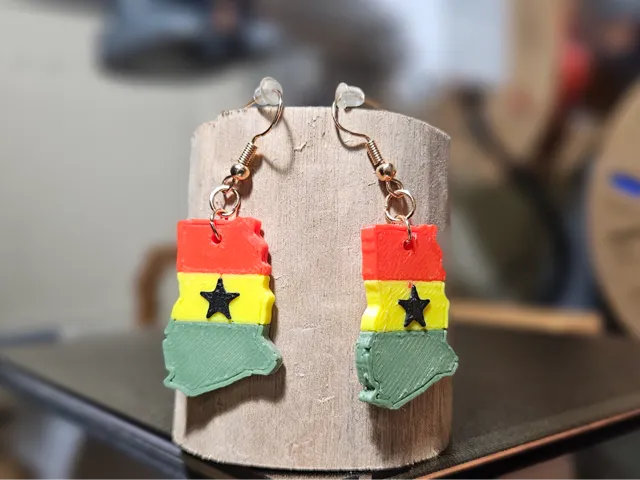 Ghanaian Flag Earrings