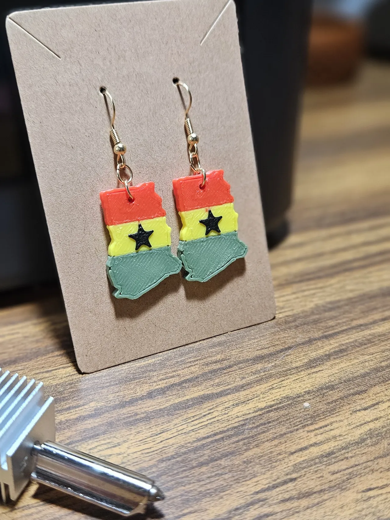 Ghanaian Flag Earrings view 2