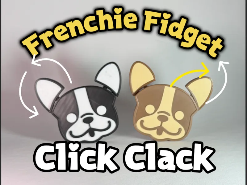 Frenchie click clack fidget Dog head toy