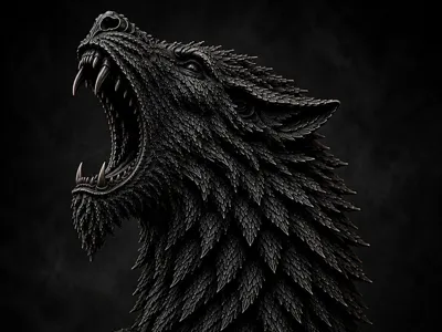 Werewolf Headphone Stand - Dark Fantasy Desk Decor