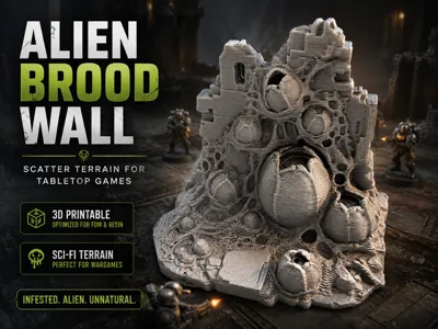 Alien Brood Wall with Eggs Bio Hive Scatter Terrain 