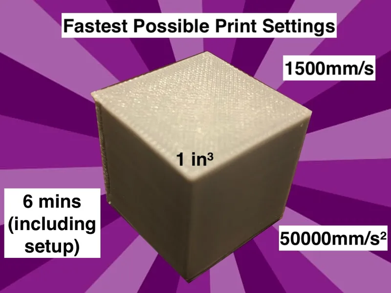 Fastest Printer Settings (1,500mm/s, 50,000mm/s²)