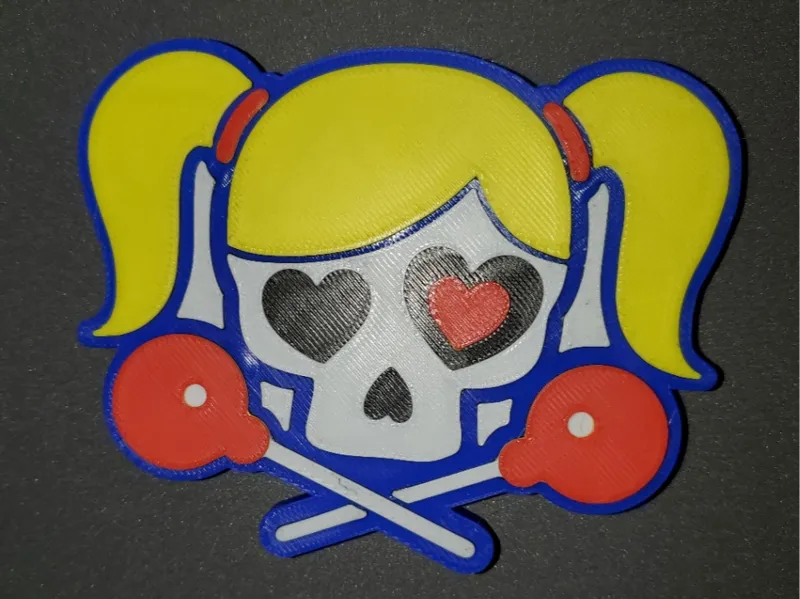 Lollipop Chainsaw Skull and Cross Magnet