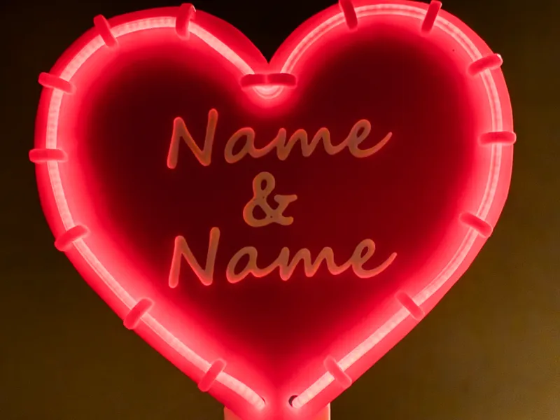 Customisable Neon Style Heart (COB filament LEDs)