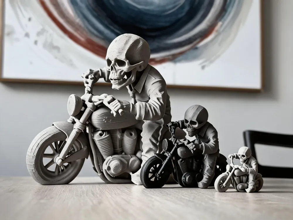 Ledge SkulZ Motorcycle Skull Figure - Miniatures - PLA - 3D printed product - фото 12