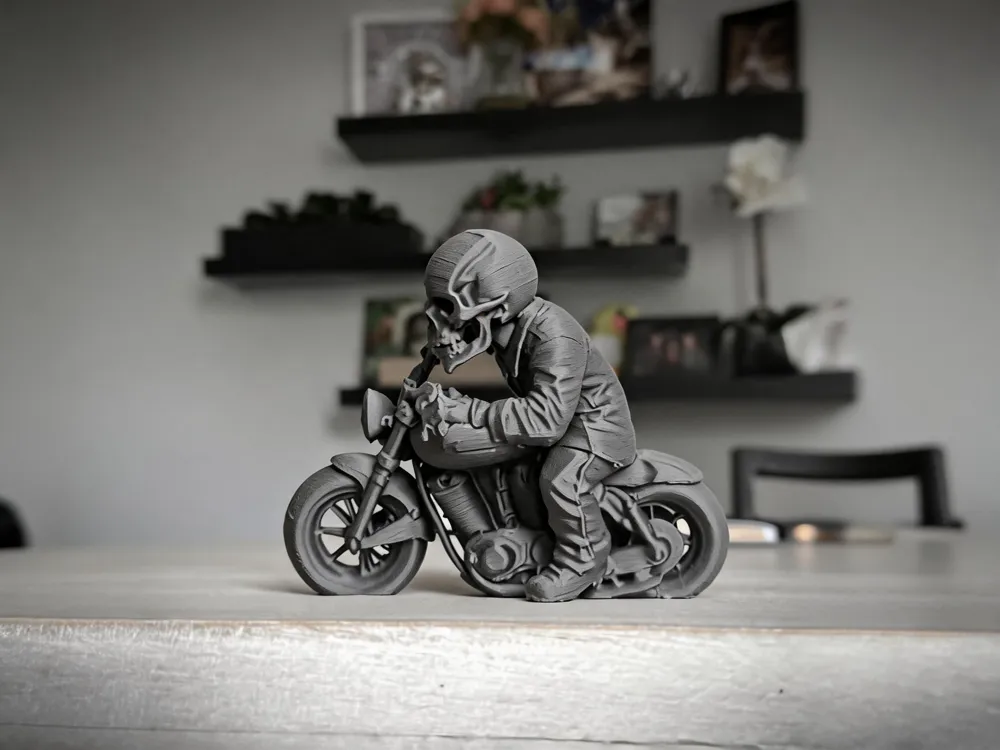 Ledge SkulZ Motorcycle Skull Figure - Miniatures - PLA - 3D printed product - фото 2