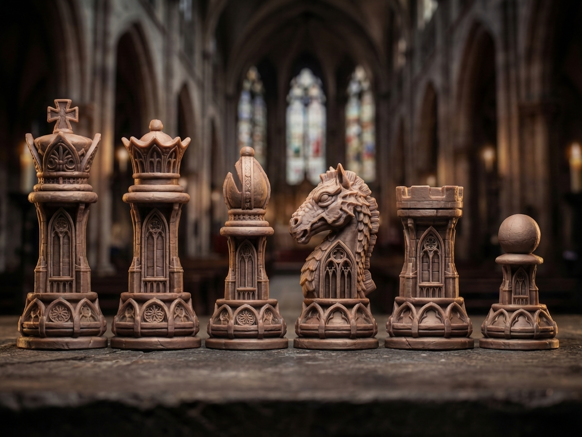 Gothic Staunton Chess Set