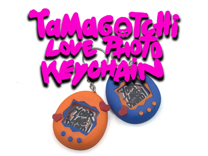 Tamagotchi Love Photo Keychain