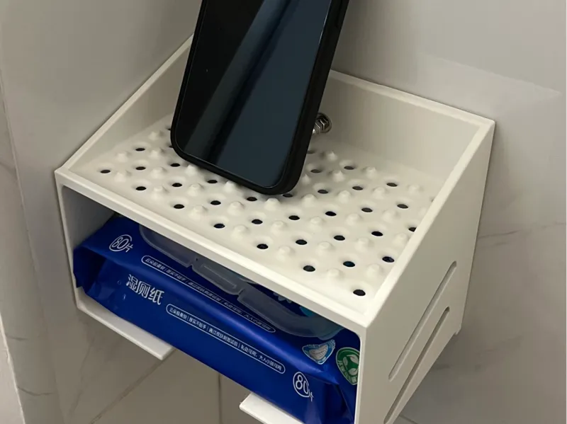 带手机支架的湿厕纸盒