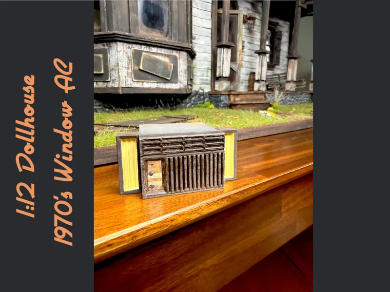 1:12 Dollhouse 1970's Vintage Window AC Unit