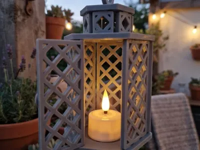 Elegant Decorative Lantern with Opening Door