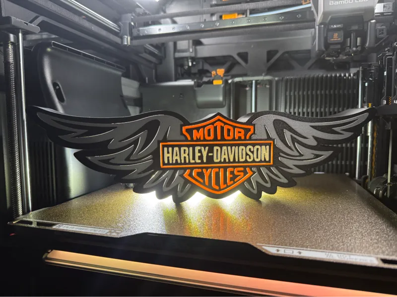 Harley Davidson Wings Wall Art Light Box