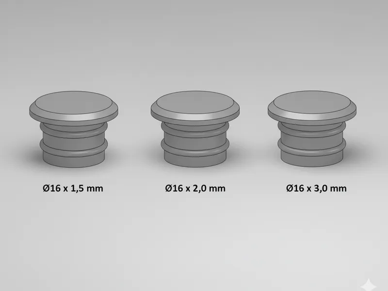 Round Tube Plug - 16mm multiple tube thicknesses