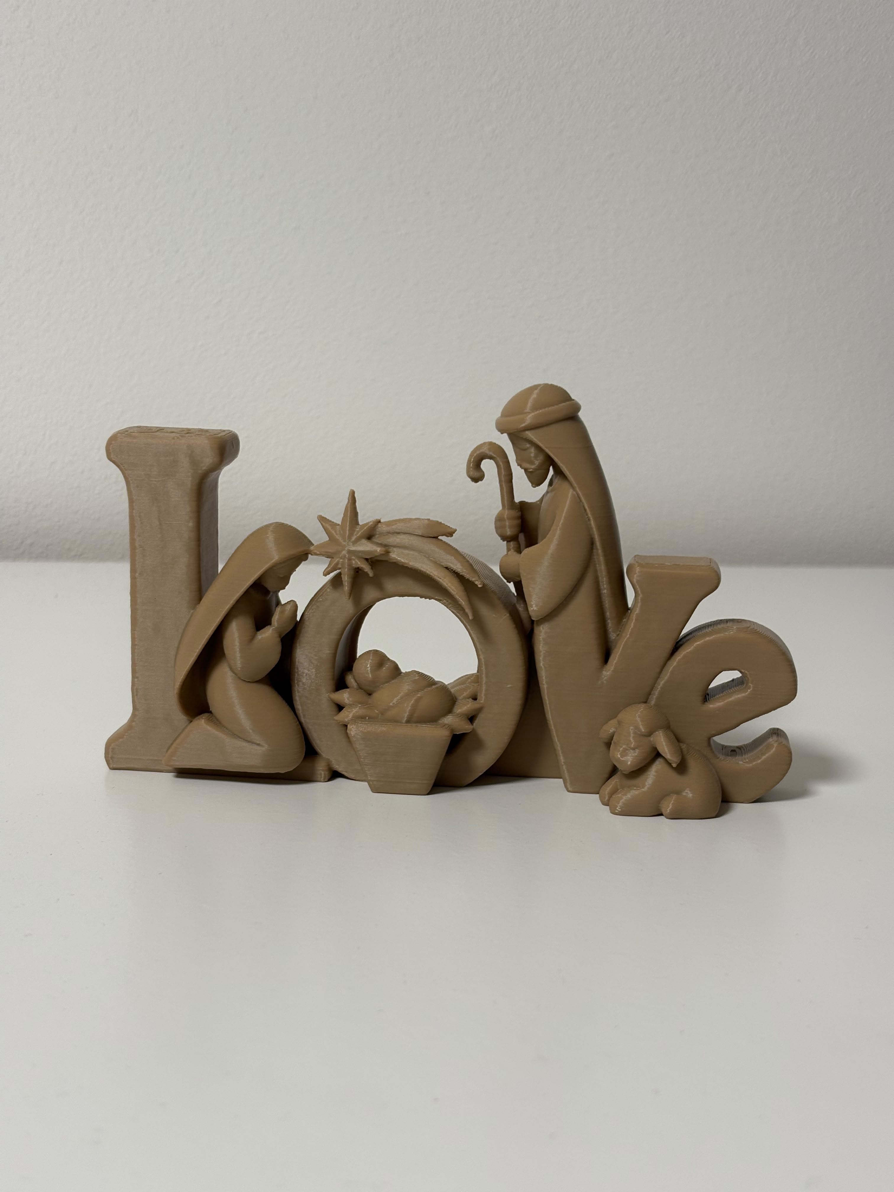 LOVE Nativity Sign – Christmas Manger Scene Decor - 1