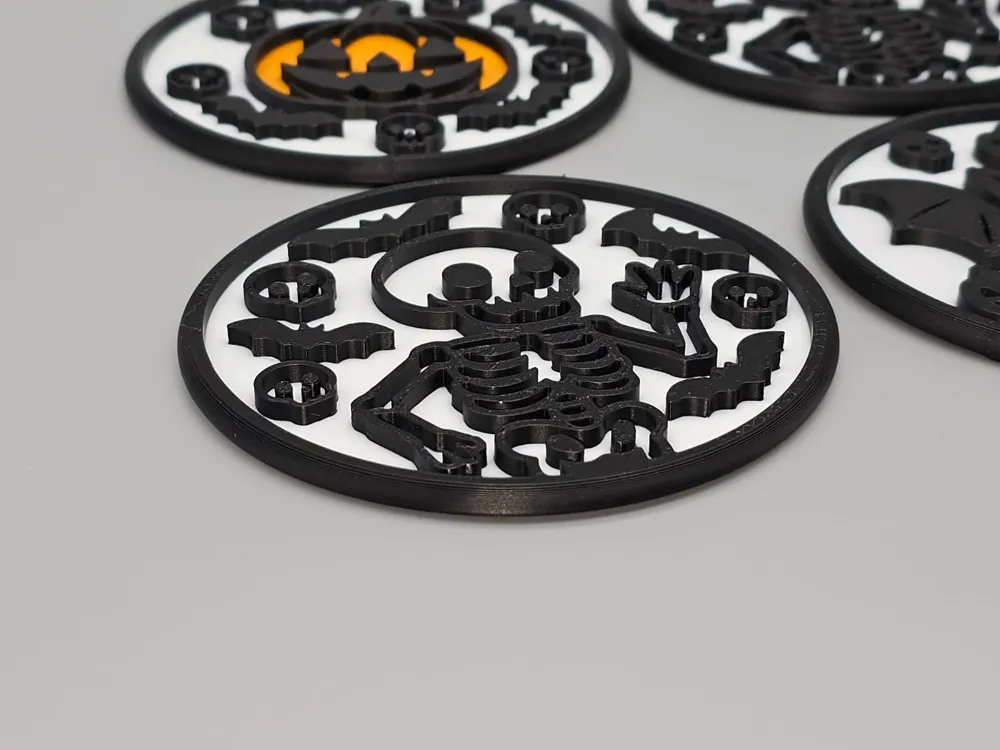 Halloween Coaster Set with Bat Holder (pumpkin...) by NextLayer By MR3D ...