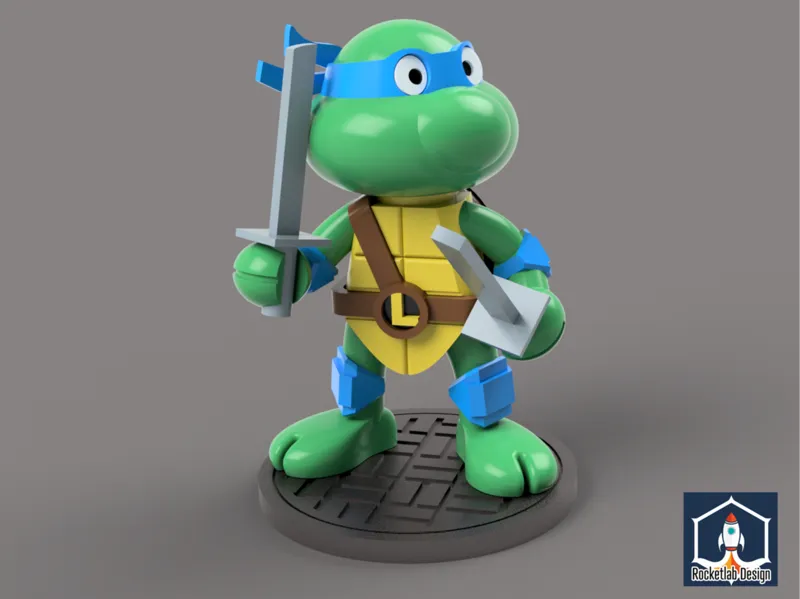 Chibi Turtle Warrior (Leo）– Itemized Print Model