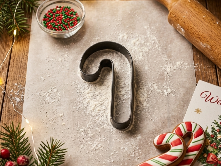 Candy cane cookie cutter