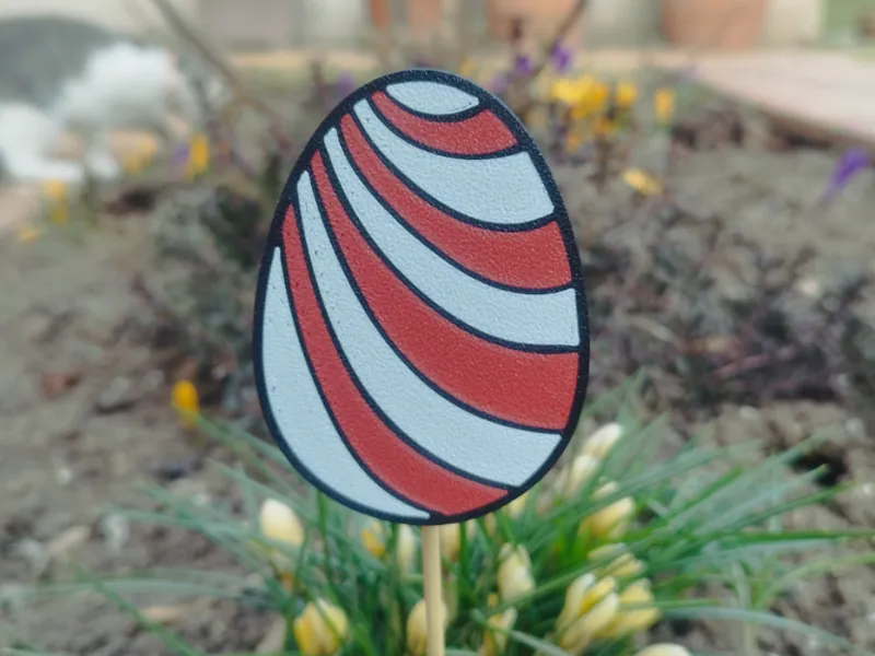 Egg - lines - easter flower pot decoration