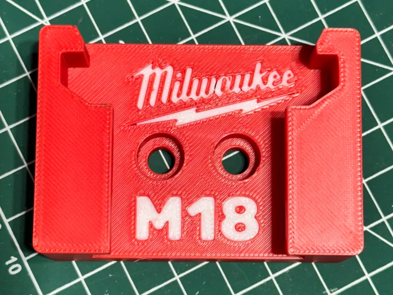 M18 Battery mount - inscribed (debossed) letters