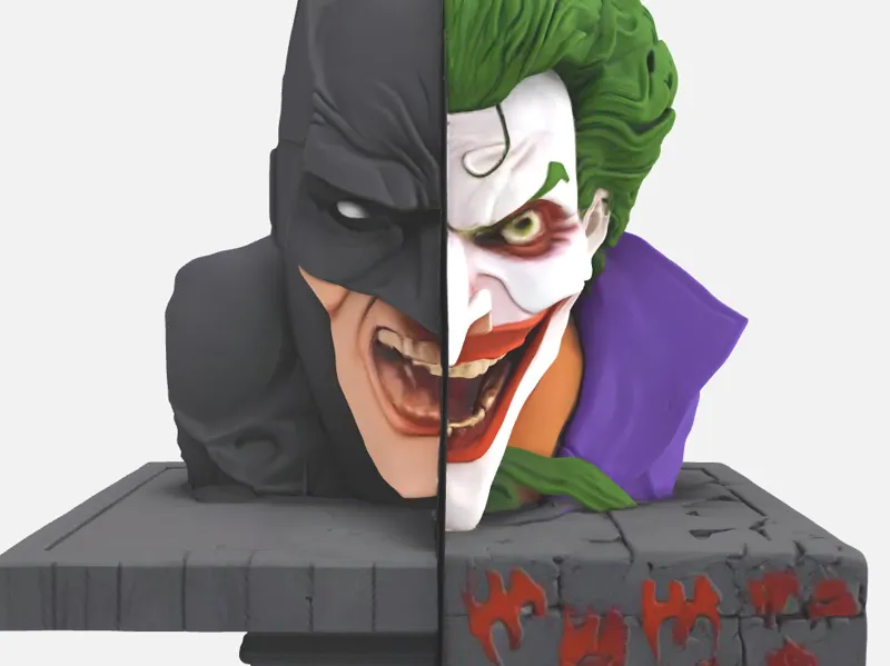 dual batman and joker bust