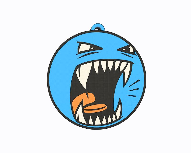 Blue Emoji - Angry AA Keychain, Earring, Bagcharm