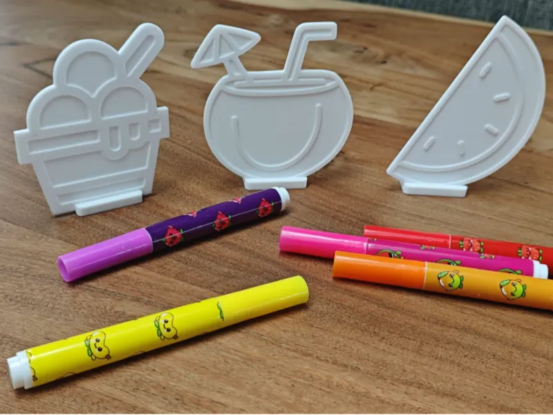 Summer coloring plate with stand (Set 1)